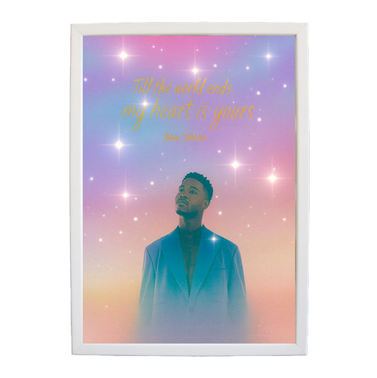 Adam Johnson 'Till The World Ends, My Heart Is Yours' art print #75 — music-inspired wall decor by Music Stag