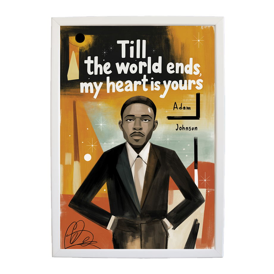 Adam Johnson 'Till The World Ends, My Heart Is Yours' art print #76 — music-inspired wall decor by Music Stag