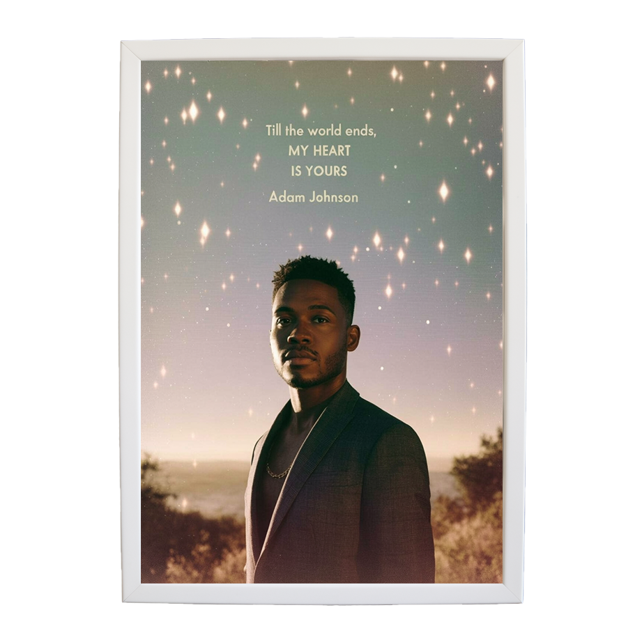 Adam Johnson 'Till The World Ends, My Heart Is Yours' art print #83 — music-inspired wall decor by Music Stag