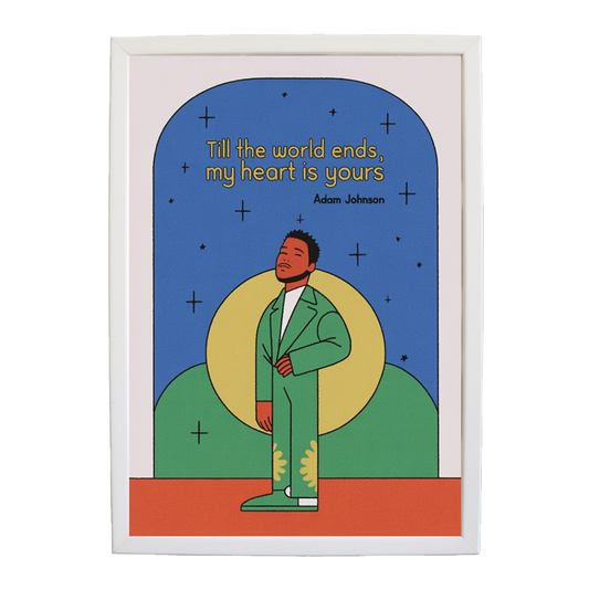 Adam Johnson 'Till The World Ends, My Heart Is Yours' art print #90 — music-inspired wall decor by Music Stag