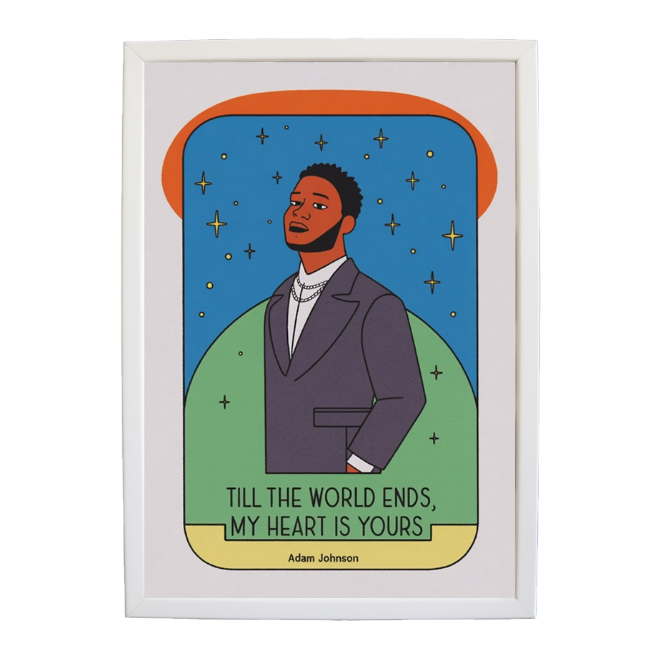 Adam Johnson 'Till The World Ends, My Heart Is Yours' art print #91 — music-inspired wall decor by Music Stag
