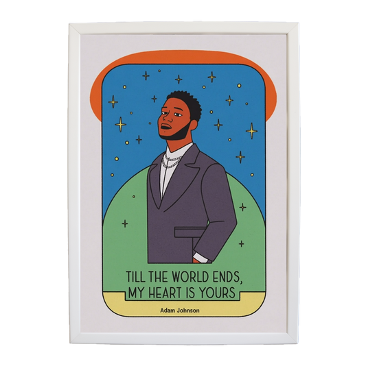 Adam Johnson 'Till The World Ends, My Heart Is Yours' art print #91 — music-inspired wall decor by Music Stag