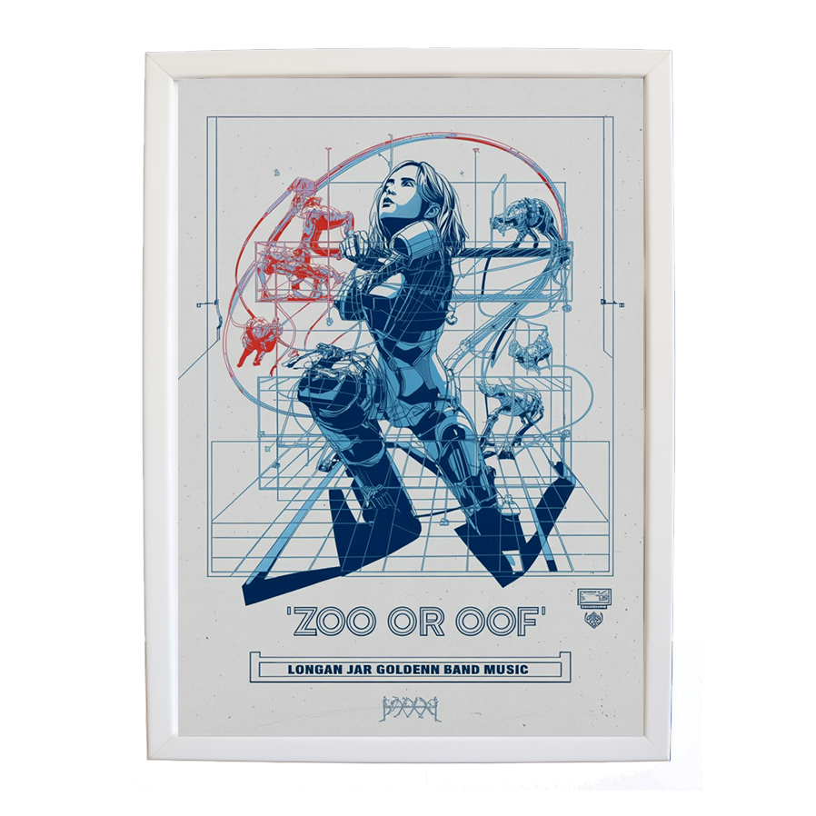 Longan Jar Golden Band Music – Album Art Print – wall art print – Zoo or Oof – pulsing EDM, electronic, dance – Music Stag