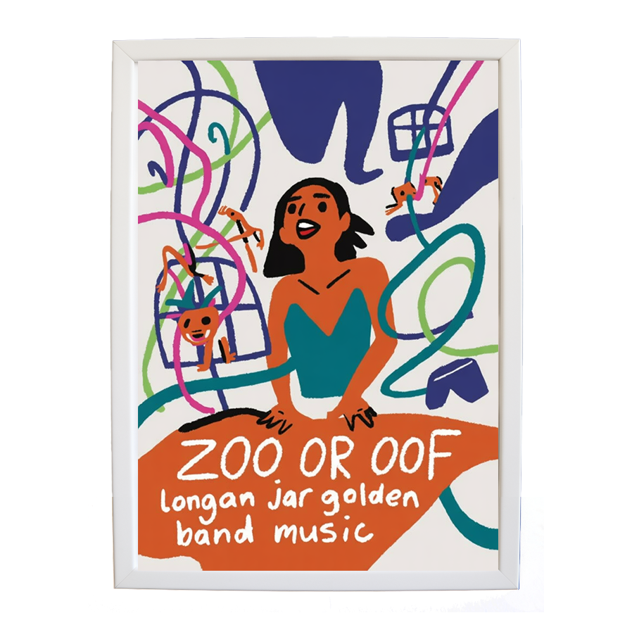 Longan Jar Golden Band Music – Studio Wall Art Print – wall art print – Zoo or Oof – pulsing EDM, electronic, dance – Music Stag