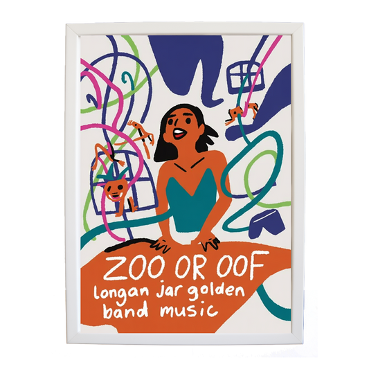 Longan Jar Golden Band Music – Studio Wall Art Print – wall art print – Zoo or Oof – pulsing EDM, electronic, dance – Music Stag