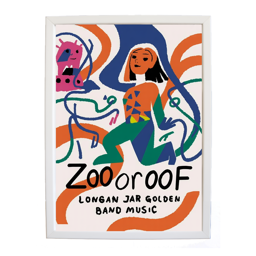 Longan Jar Golden Band Music – Music Theme Poster – wall art print – Zoo or Oof – pulsing EDM, electronic, dance – Music Stag