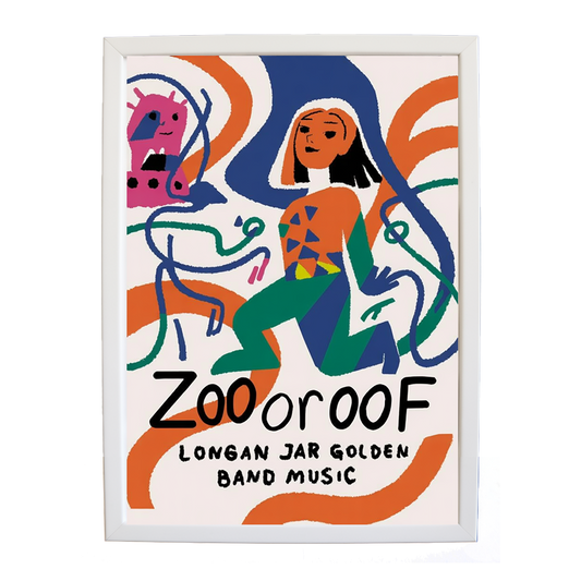 Longan Jar Golden Band Music – Music Theme Poster – wall art print – Zoo or Oof – pulsing EDM, electronic, dance – Music Stag