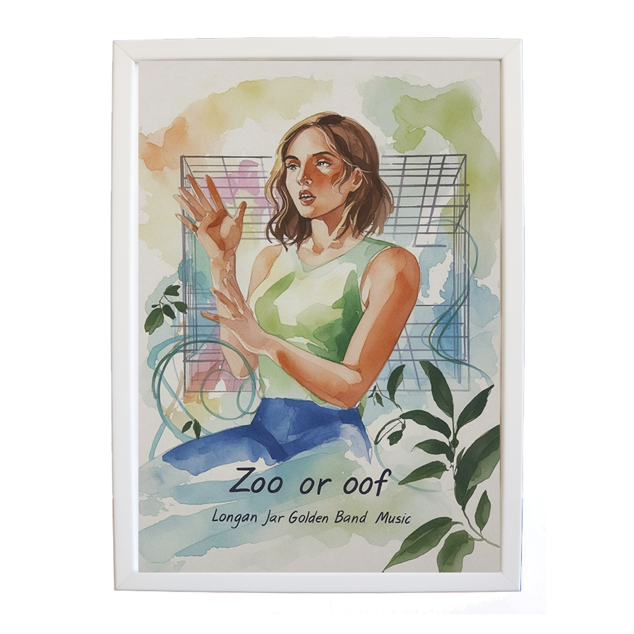 Longan Jar Golden Band Music – Minimalist Music Poster – wall art print – Zoo or Oof – pulsing EDM, electronic, dance – Music Stag