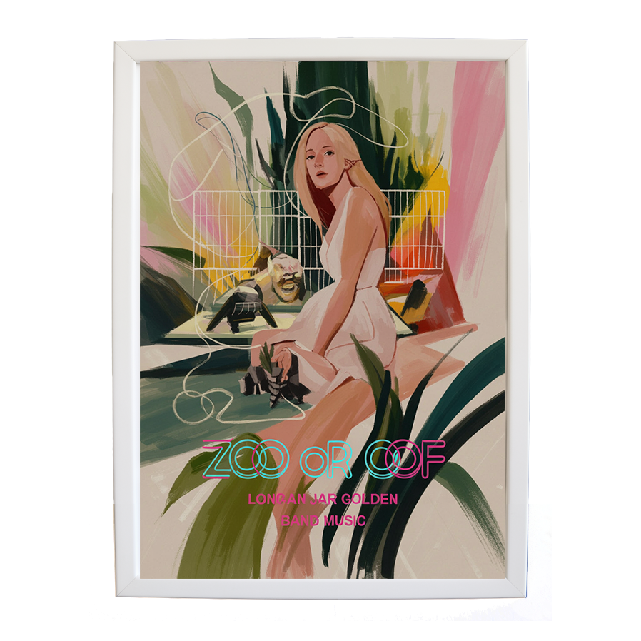 Longan Jar Golden Band Music – Minimalist Music Poster – wall art print – Zoo or Oof – pulsing EDM, electronic, dance – Music Stag