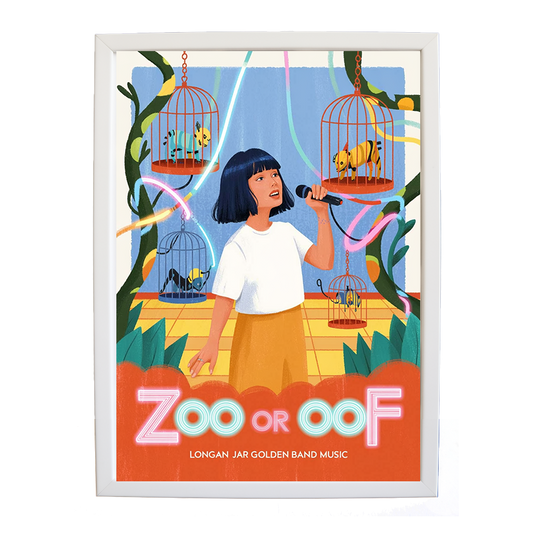 Longan Jar Golden Band Music – Music Album Poster – wall art print – Zoo or Oof – pulsing EDM, electronic, dance – Music Stag