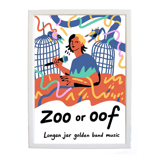 Longan Jar Golden Band Music – Creative Music Art Poster – wall art print – Zoo or Oof – pulsing EDM, electronic, dance – Music Stag