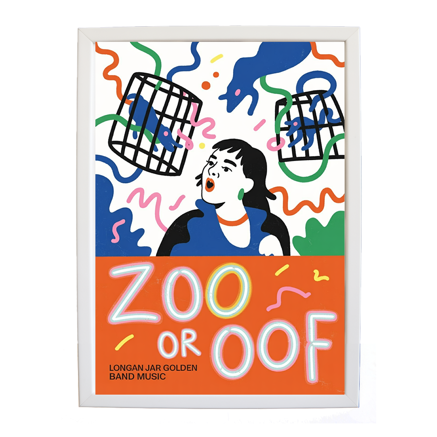 Longan Jar Golden Band Music – Album Art Print – wall art print – Zoo or Oof – pulsing EDM, electronic, dance – Music Stag