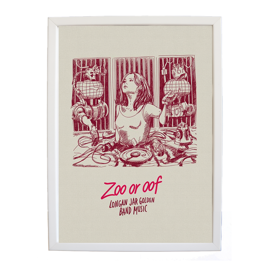 Longan Jar Golden Band Music – Music Decor Print – wall art print – Zoo or Oof – pulsing EDM, electronic, dance – Music Stag