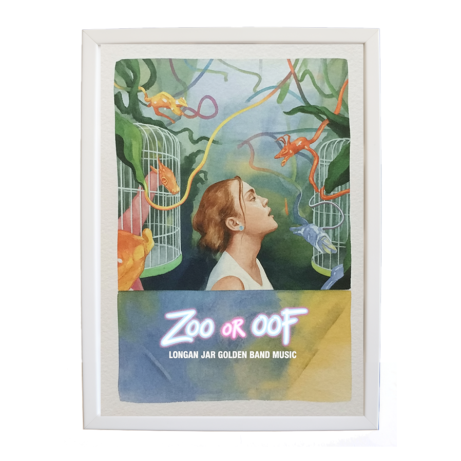 Longan Jar Golden Band Music – Music Room Wall Art – wall art print – Zoo or Oof – pulsing EDM, electronic, dance – Music Stag