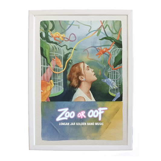 Longan Jar Golden Band Music – Music Room Wall Art – wall art print – Zoo or Oof – pulsing EDM, electronic, dance – Music Stag