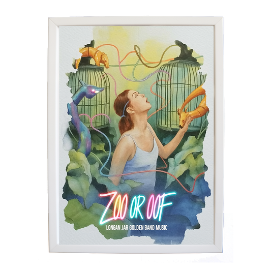 Longan Jar Golden Band Music – Music Album Poster – wall art print – Zoo or Oof – pulsing EDM, electronic, dance – Music Stag