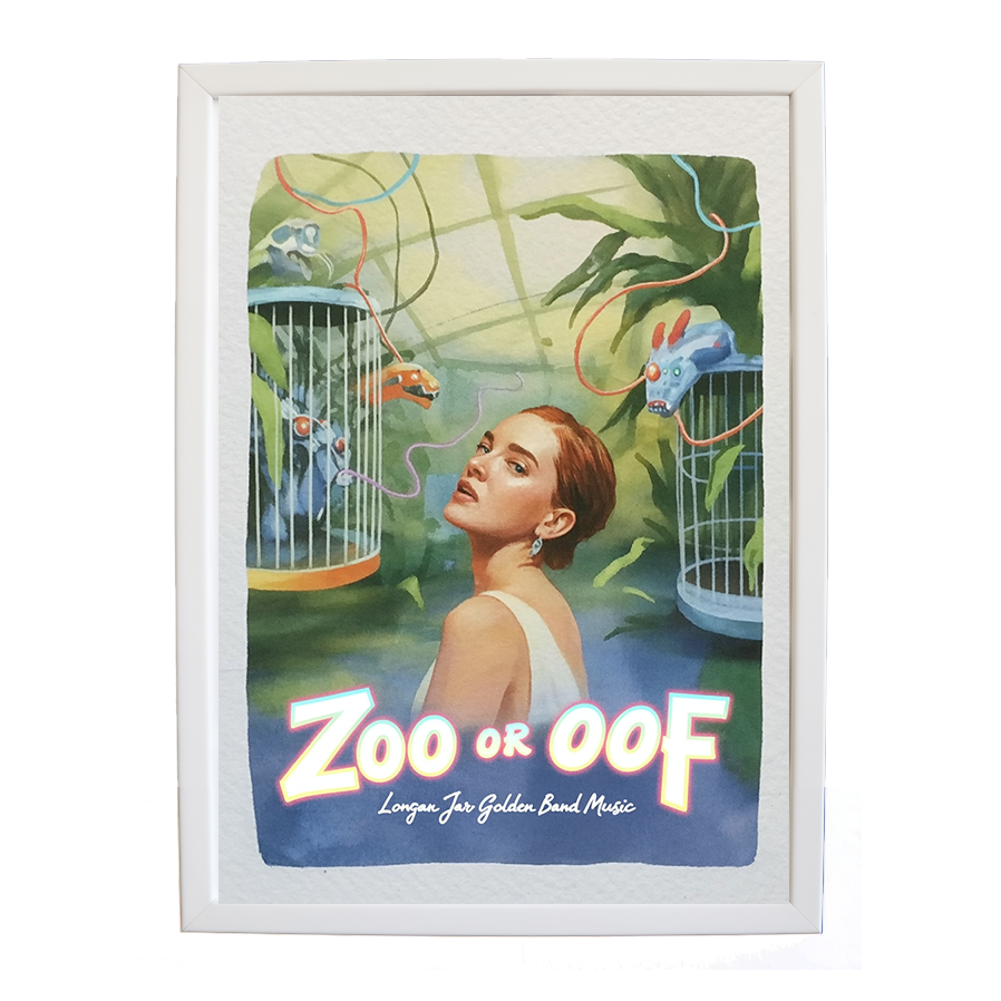 Longan Jar Golden Band Music – Vintage Music Poster – wall art print – Zoo or Oof – pulsing EDM, electronic, dance – Music Stag