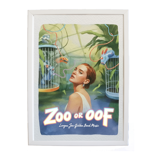 Longan Jar Golden Band Music – Vintage Music Poster – wall art print – Zoo or Oof – pulsing EDM, electronic, dance – Music Stag