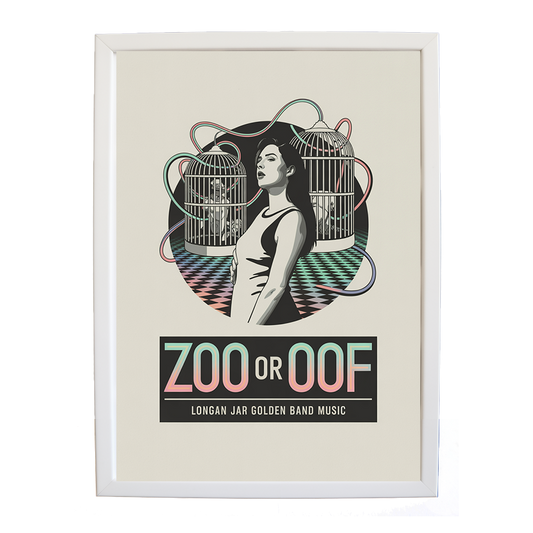 Longan Jar Golden Band Music – Music Wall Print – wall art print – Zoo or Oof – pulsing EDM, electronic, dance – Music Stag