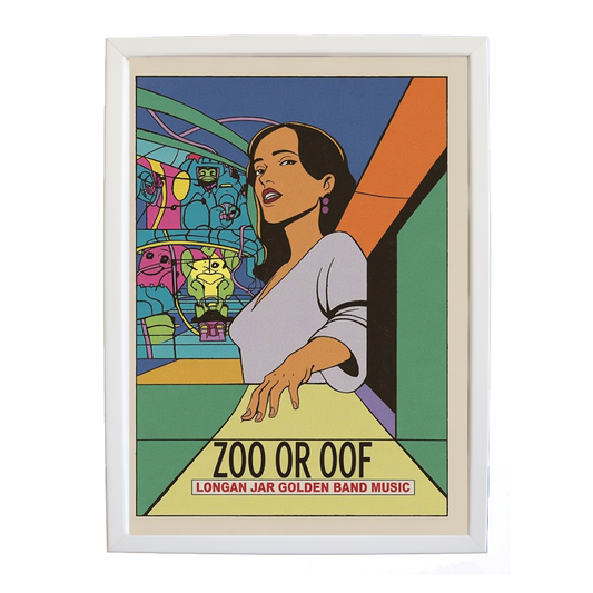 Longan Jar Golden Band Music – Music Art Poster – wall art print – Zoo or Oof – pulsing EDM, electronic, dance – Music Stag