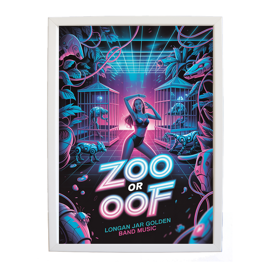 Longan Jar Golden Band Music – Contemporary Music Wall Art – wall art print – Zoo or Oof – pulsing EDM, electronic, dance – Music Stag