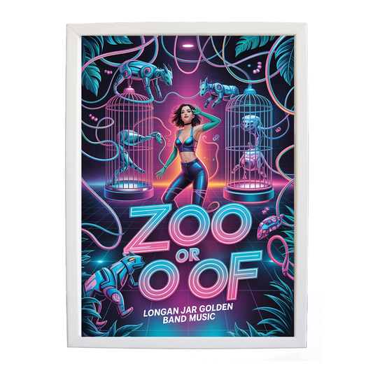 Longan Jar Golden Band Music – Music Room Wall Art – wall art print – Zoo or Oof – pulsing EDM, electronic, dance – Music Stag