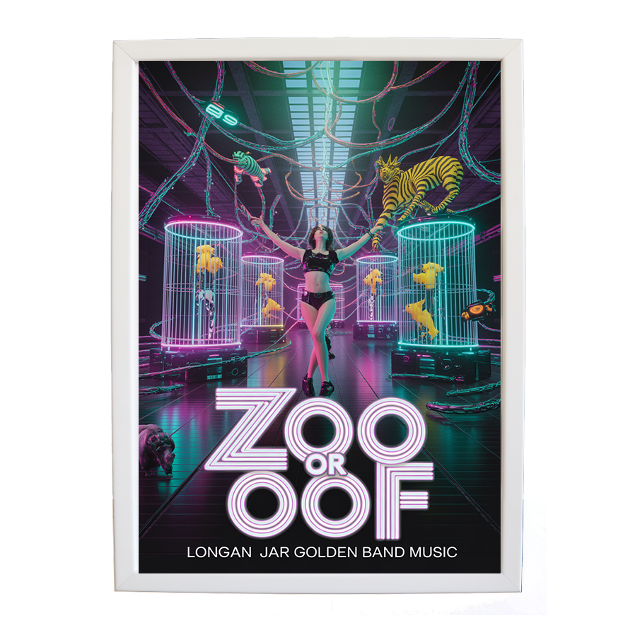 Longan Jar Golden Band Music – Expressive Music Print – wall art print – Zoo or Oof – pulsing EDM, electronic, dance – Music Stag