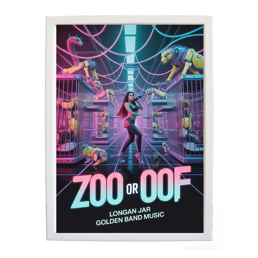 Longan Jar Golden Band Music – Contemporary Music Wall Art – wall art print – Zoo or Oof – pulsing EDM, electronic, dance – Music Stag