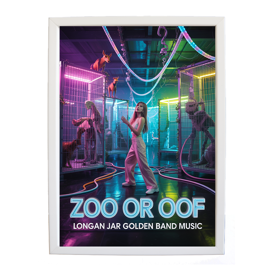 Longan Jar Golden Band Music – Contemporary Music Wall Art – wall art print – Zoo or Oof – pulsing EDM, electronic, dance – Music Stag