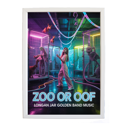 Longan Jar Golden Band Music – Contemporary Music Wall Art – wall art print – Zoo or Oof – pulsing EDM, electronic, dance – Music Stag