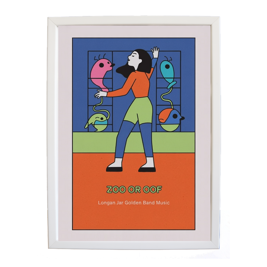 Longan Jar Golden Band Music – Music Art Poster – wall art print – Zoo or Oof – pulsing EDM, electronic, dance – Music Stag