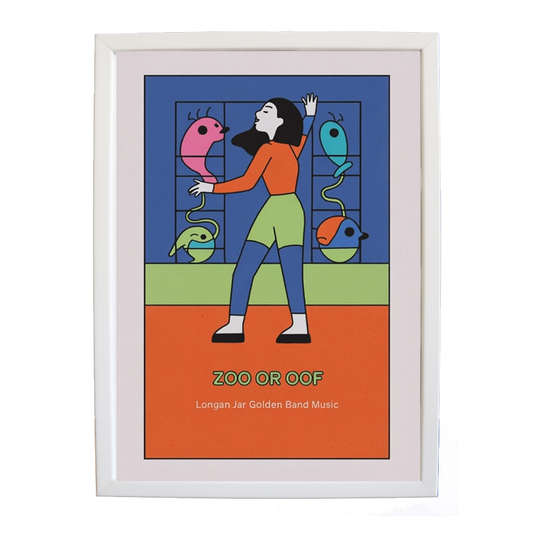 Longan Jar Golden Band Music – Music Art Poster – wall art print – Zoo or Oof – pulsing EDM, electronic, dance – Music Stag