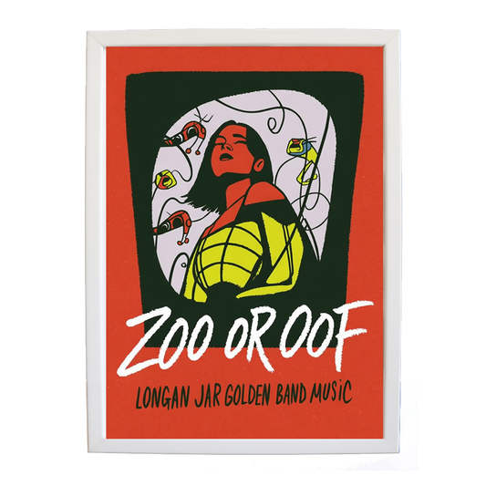 Longan Jar Golden Band Music – Song Art Print – wall art print – Zoo or Oof – pulsing EDM, electronic, dance – Music Stag