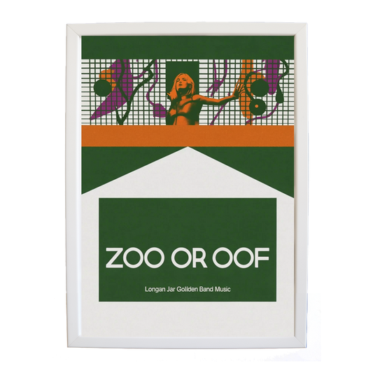 Longan Jar Golden Band Music – Song Art Print – wall art print – Zoo or Oof – pulsing EDM, electronic, dance – Music Stag