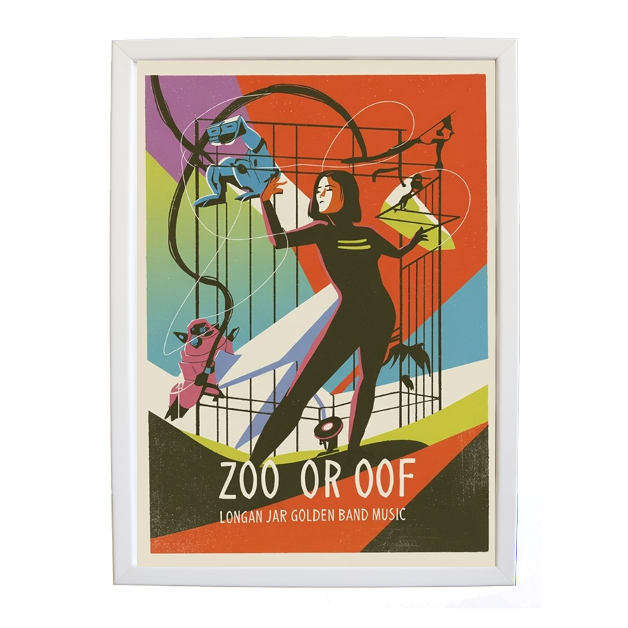 Longan Jar Golden Band Music – Soundwave Wall Print – wall art print – Zoo or Oof – pulsing EDM, electronic, dance – Music Stag