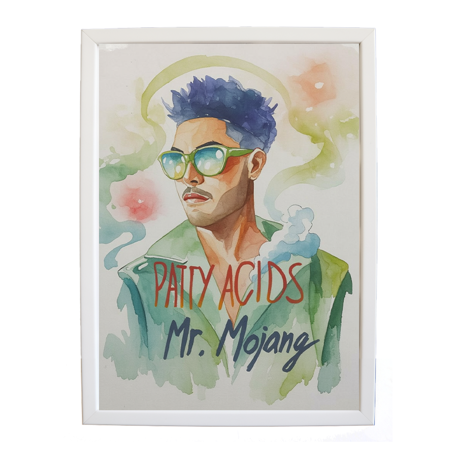 Mr Mojang – Art Music Print – wall art print – Patty Acids – Dark Pop / R&B. electronic, ambient pop, cinematic
inspired by The Weeknd – Music Stag