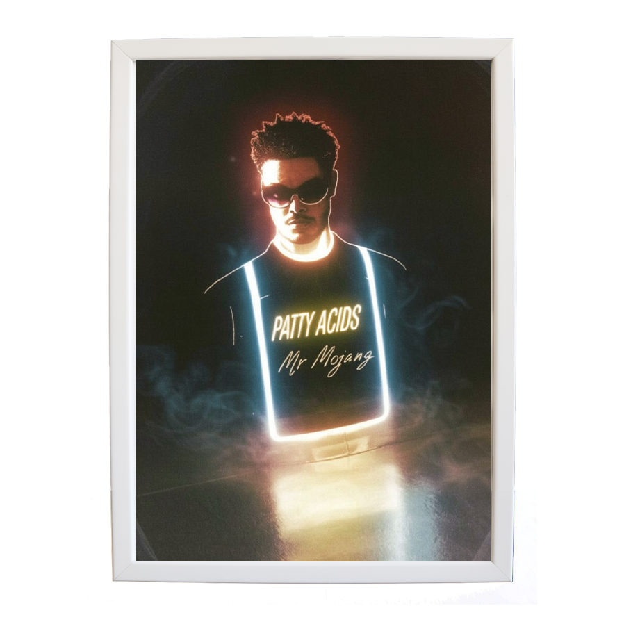 Mr Mojang – Music Poster – wall art print – Patty Acids – Dark Pop / R&B. electronic, ambient pop, cinematic
inspired by The Weeknd – Music Stag