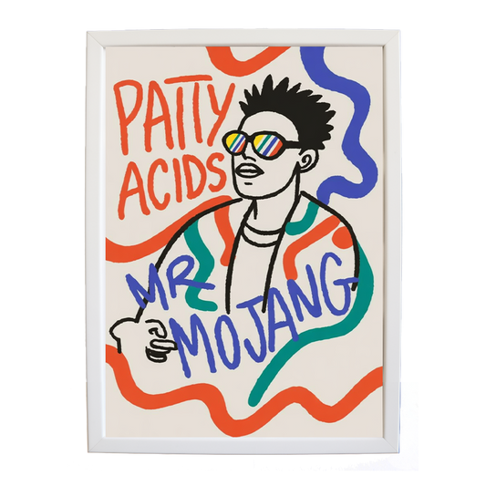 Mr Mojang – Music Artwork for Home – wall art print – Patty Acids – Dark Pop / R&B. electronic, ambient pop, cinematic
inspired by The Weeknd – Music Stag