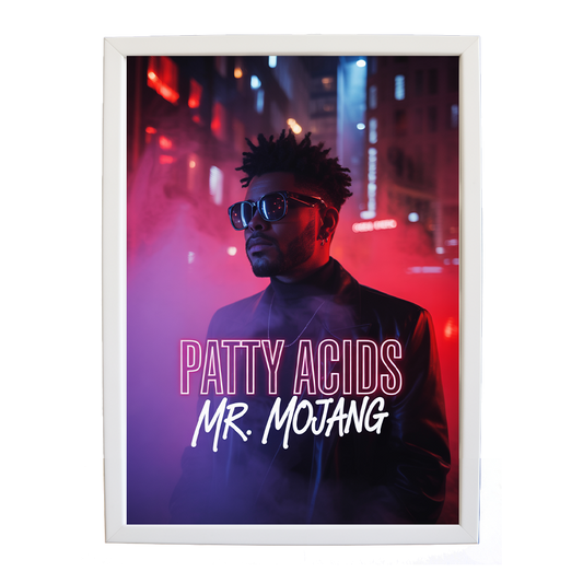 Mr Mojang – Music Wall Print – wall art print – Patty Acids – Dark Pop / R&B. electronic, ambient pop, cinematic
inspired by The Weeknd – Music Stag