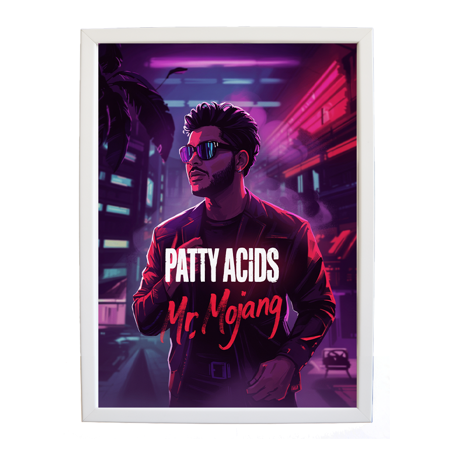 Mr Mojang – Album Art Print – wall art print – Patty Acids – Dark Pop / R&B. electronic, ambient pop, cinematic
inspired by The Weeknd – Music Stag