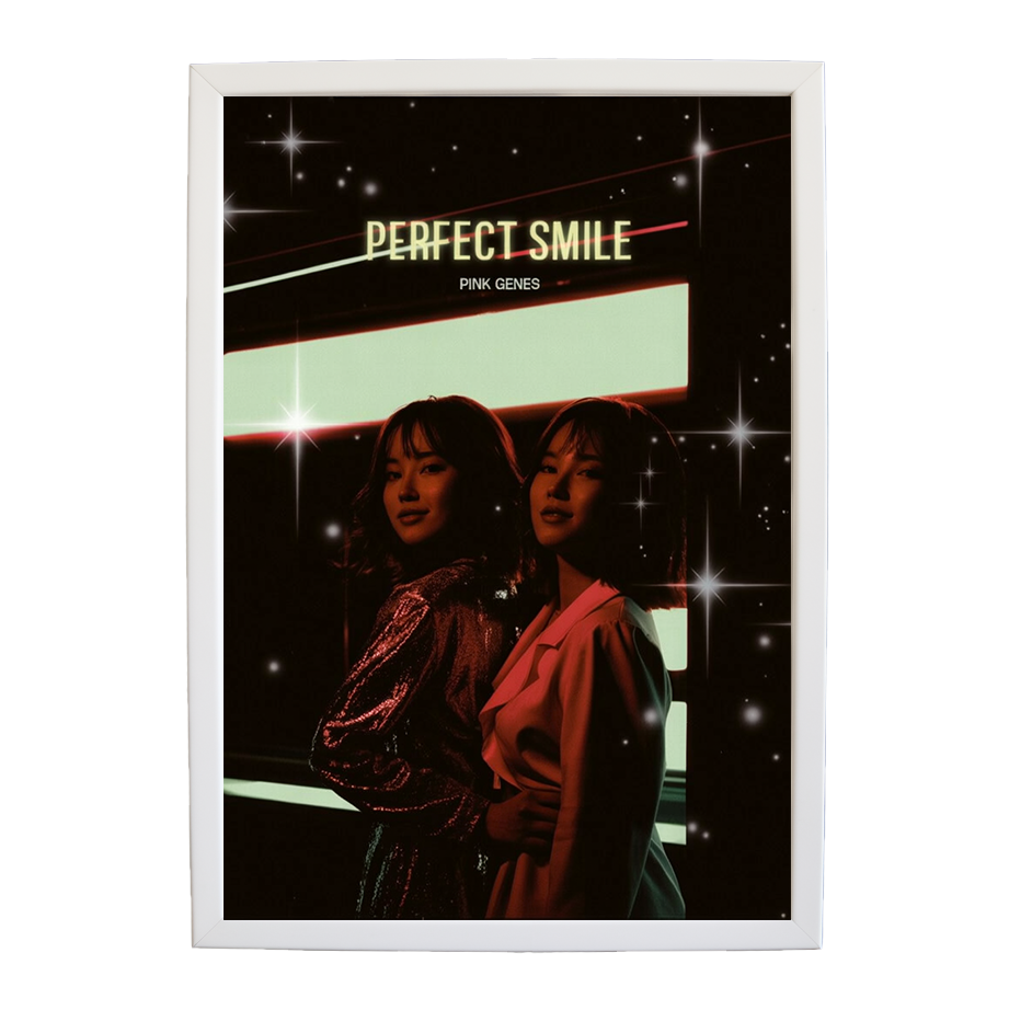 Pink Genes – Music Art Poster – wall art print – Perfect Smile – k-pop, dance-pop and electronic female duo – Music Stag
