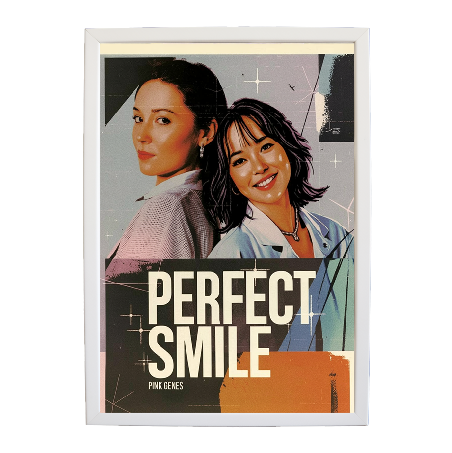 Pink Genes – Minimalist Music Poster – wall art print – Perfect Smile – k-pop, dance-pop and electronic female duo – Music Stag