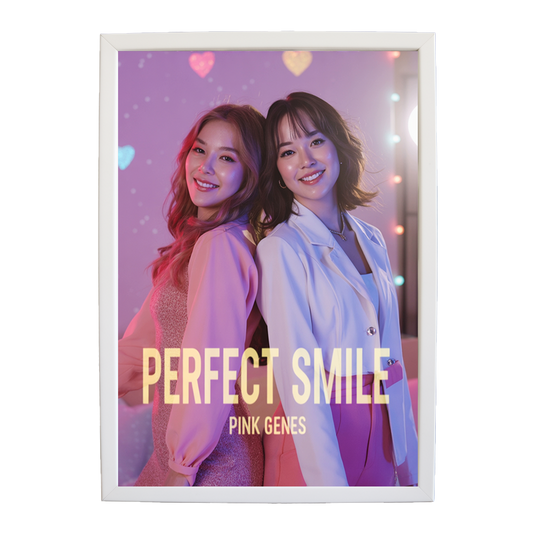 Pink Genes – Emotive Music Art – wall art print – Perfect Smile – k-pop, dance-pop and electronic female duo – Music Stag