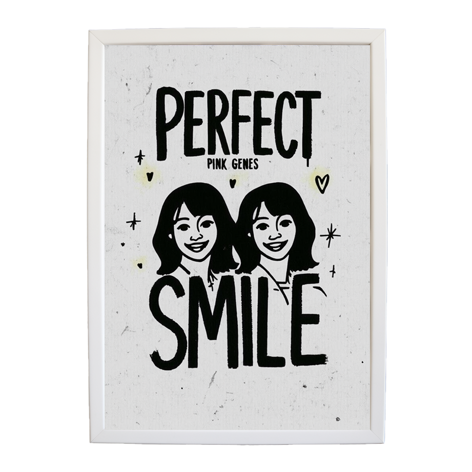 Pink Genes – Minimalist Music Poster – wall art print – Perfect Smile – k-pop, dance-pop and electronic female duo – Music Stag