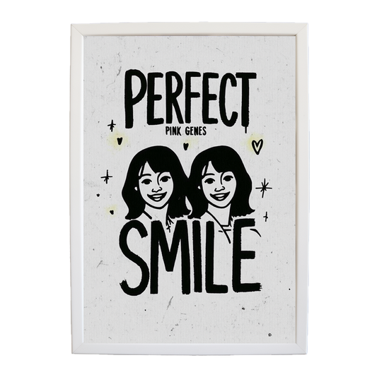 Pink Genes – Minimalist Music Poster – wall art print – Perfect Smile – k-pop, dance-pop and electronic female duo – Music Stag