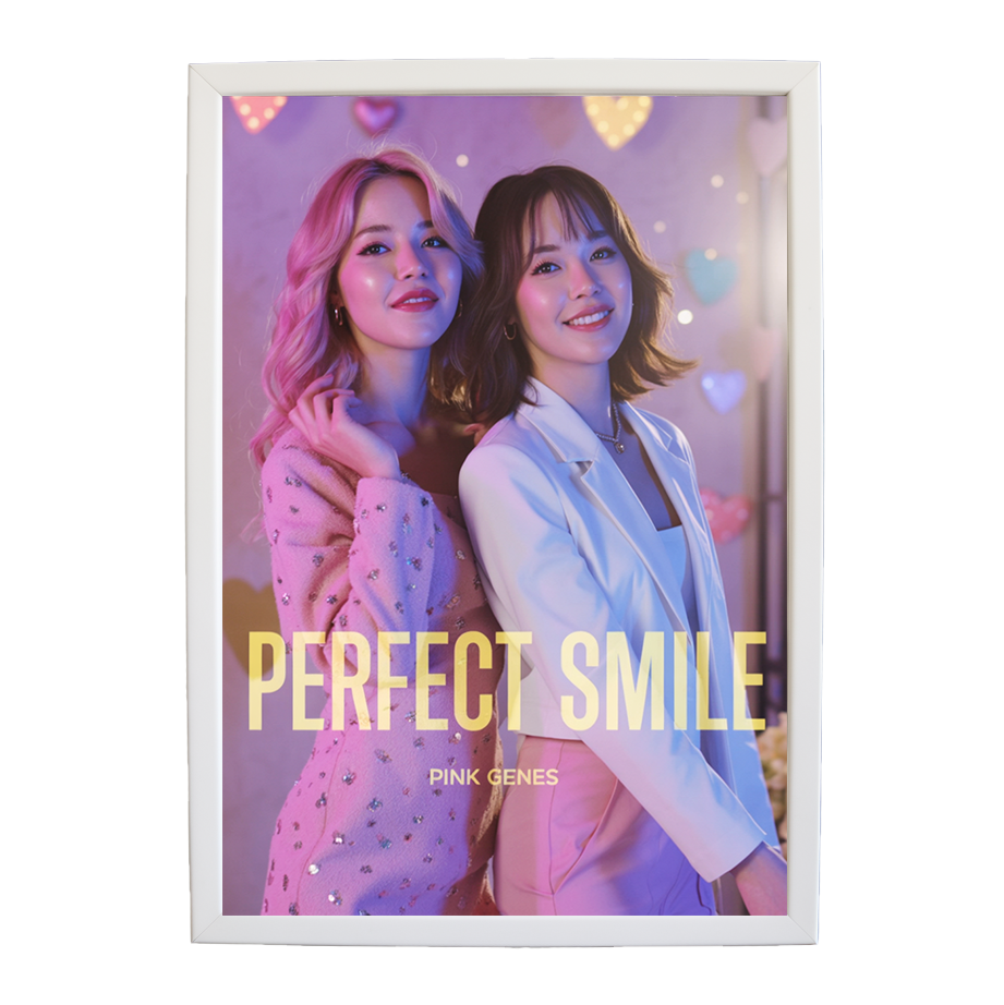 Pink Genes – Music Canvas Print – wall art print – Perfect Smile – k-pop, dance-pop and electronic female duo – Music Stag