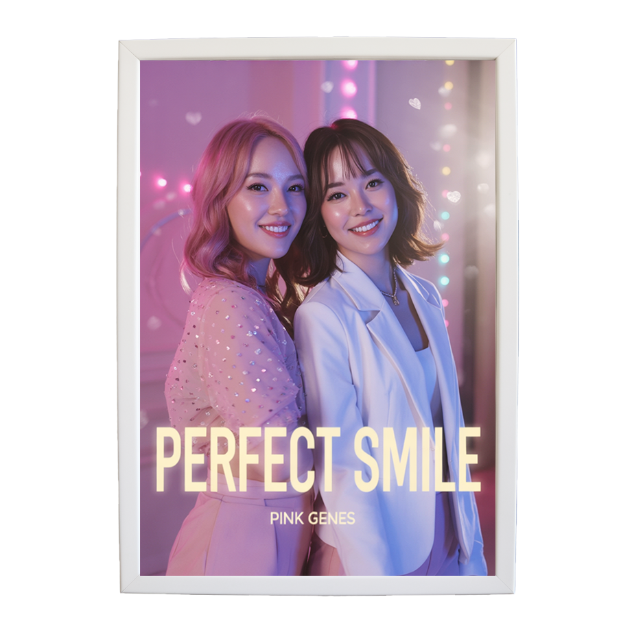 Pink Genes – Vintage Music Poster – wall art print – Perfect Smile – k-pop, dance-pop and electronic female duo – Music Stag