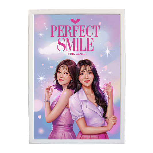 Pink Genes – Music Album Poster – wall art print – Perfect Smile – k-pop, dance-pop and electronic female duo – Music Stag