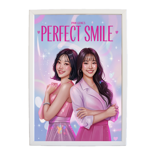 Pink Genes – Music Poster – wall art print – Perfect Smile – k-pop, dance-pop and electronic female duo – Music Stag