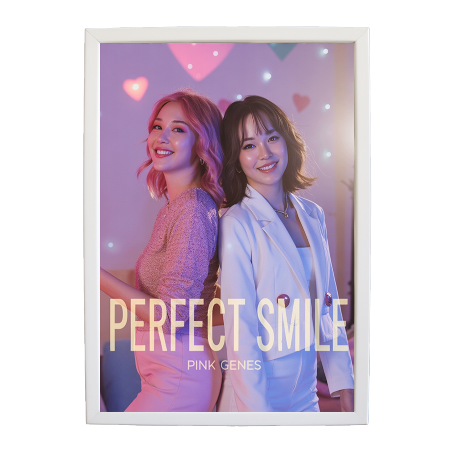 Pink Genes – Studio Wall Art Print – wall art print – Perfect Smile – k-pop, dance-pop and electronic female duo – Music Stag